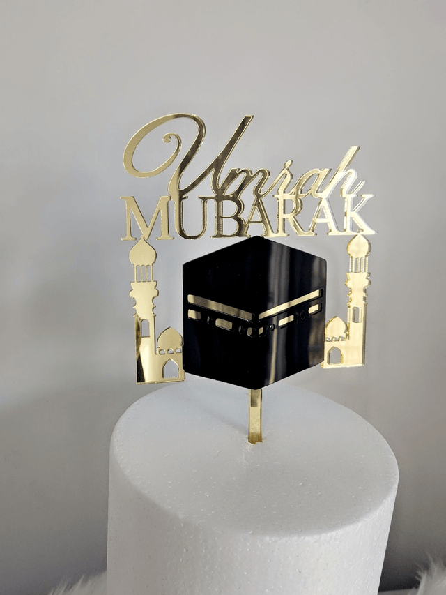 Cake topper umrah mubarak 