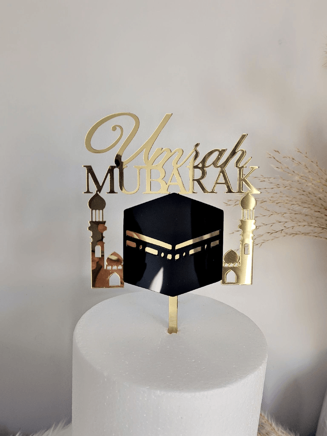 Cake topper umrah mubarak 
