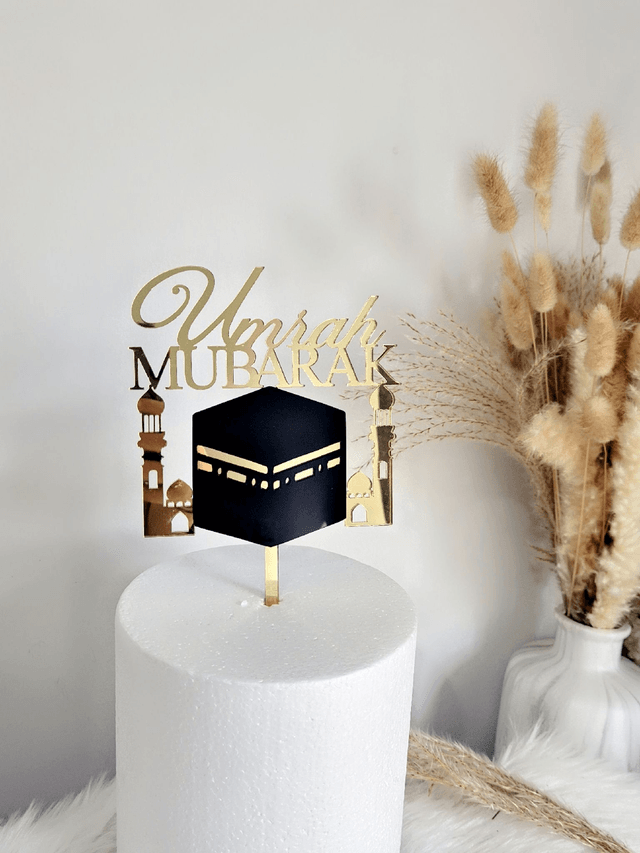 Cake topper umrah mubarak 
