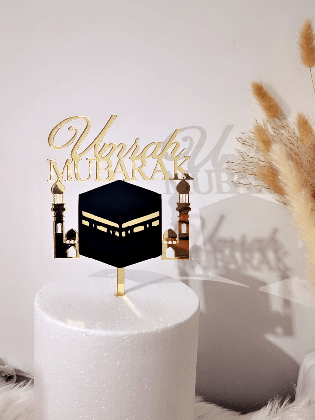 Cake topper umrah mubarak 