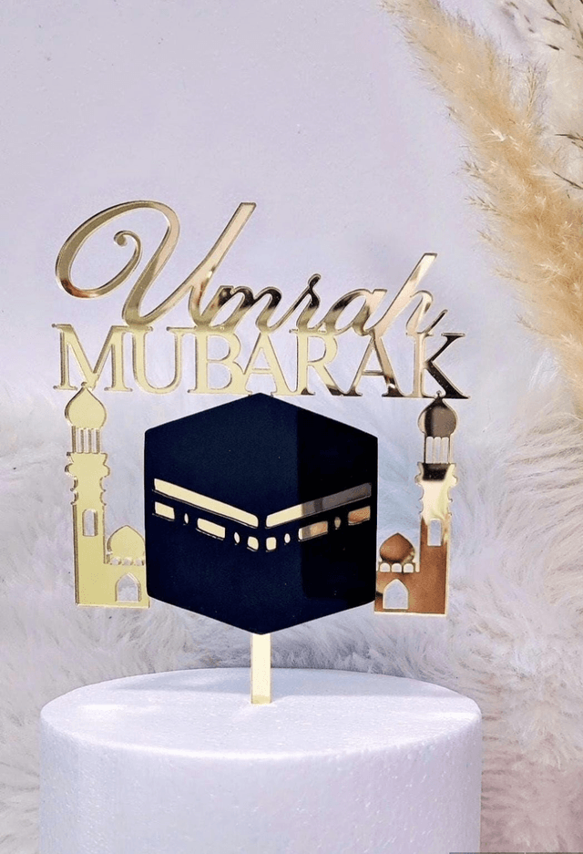 Cake topper umrah mubarak 